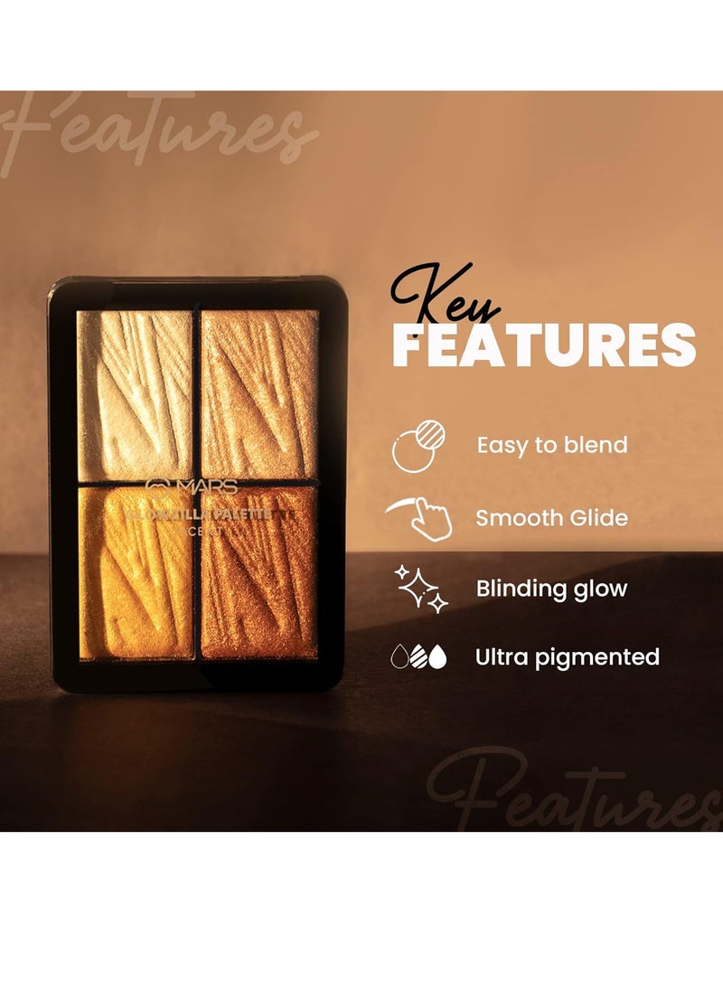 Mars - MARS Glowzilla Highlighter Face Palette | Ultra Blendable & Long Lasting | Blinding Glow (12.0 gm) (SHADE-02) - Image 1