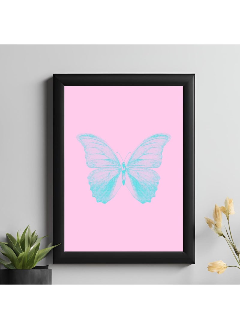 Master Flame Master Flame Butterfly Colorful Aesthetic Wall Art Poster for Cafe Restaurants Living Room Home Wall Decor FrameFrameless Pastel Pink Butterfly BBD6 A3 Unframed 
