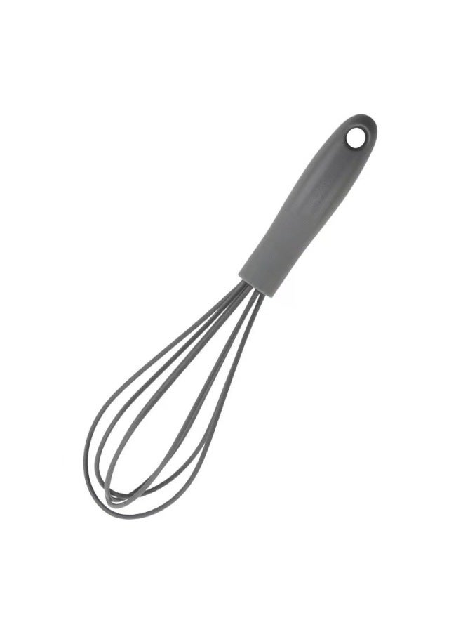Spot Direct Sales 6inch Mini Silicone Egg Beater Plastic Handle Small Kitchen Household Manual Cream-Color:Gray Silicone Egg Beater  - Image 1
