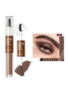 QiBest 2 in 1 Brow Styling and Cream ,Clear Brow Styling and Brow Smoothing Cream Waterproof Quick Dry Three Dimensional Eyebrow Shaping Pomade Styling Gel Dark Brown  - Image 2
