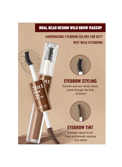 QiBest 2 in 1 Brow Styling and Cream ,Clear Brow Styling and Brow Smoothing Cream Waterproof Quick Dry Three Dimensional Eyebrow Shaping Pomade Styling Gel Dark Brown  - Image 4