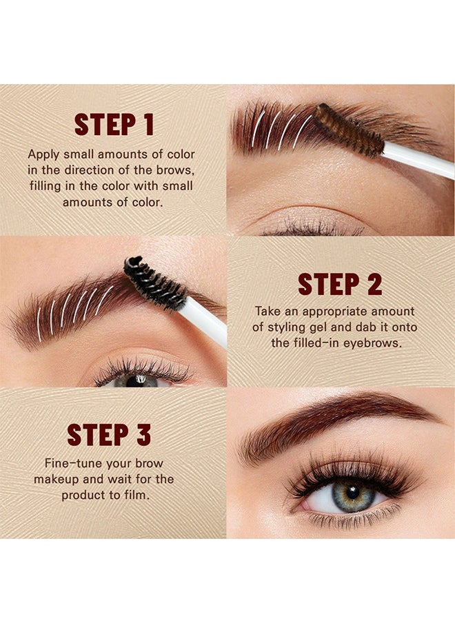 QiBest - 2 in 1 Brow Styling and Cream ,Clear Brow Styling and Brow Smoothing Cream Waterproof Quick Dry Three Dimensional Eyebrow Shaping Pomade Styling Gel Dark Brown - Image 1