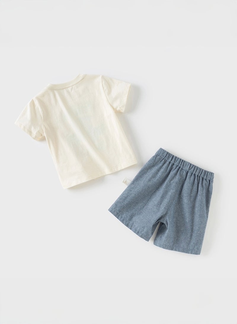Dave & Bella Boys summer Car t-shirt & Chambray short set - Image 5