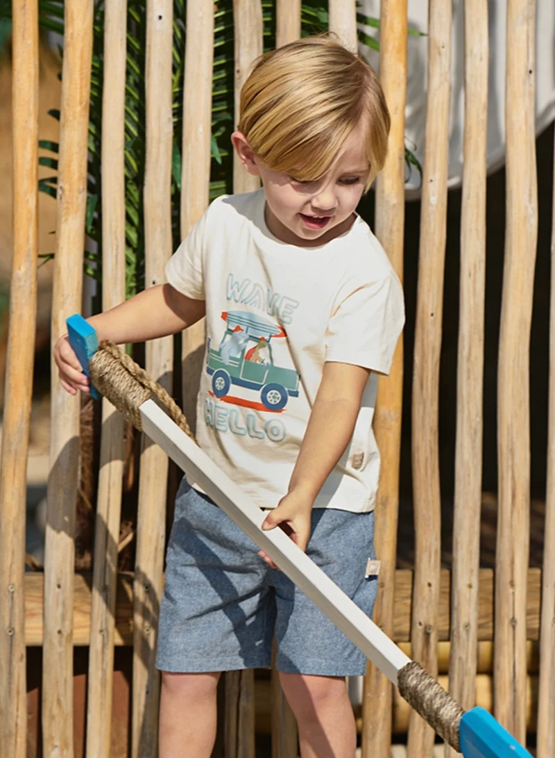 Dave & Bella Boys summer Car t-shirt & Chambray short set