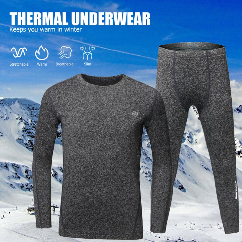 2PCS Children Winter Thermal Underwear Fleece Lining Thick Warm O Neck Long Sleeve Top Pants Long Johns Set - Image 4