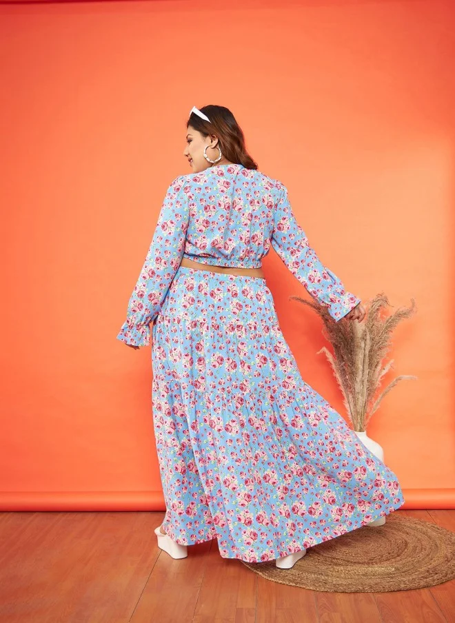 SASSAFRAS Floral Printed Maxi Dress for Women