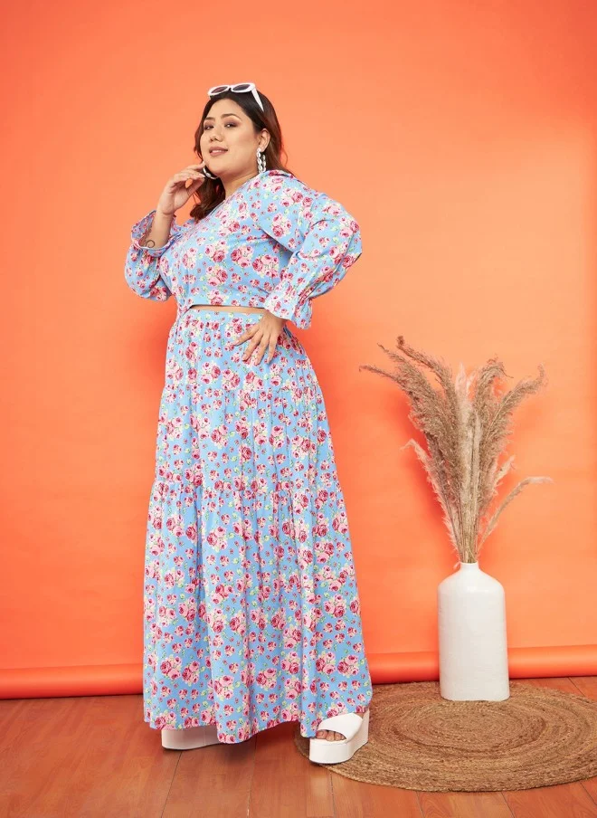 SASSAFRAS Floral Printed Maxi Dress for Women