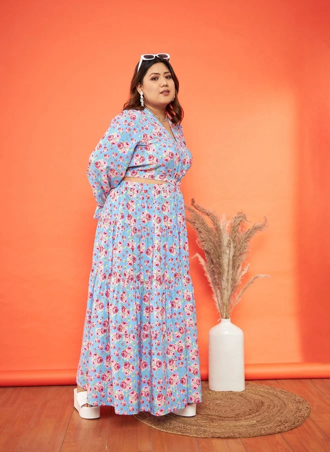 SASSAFRAS Floral Printed Maxi Dress for Women