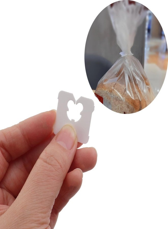 ZQIY 100PCS Disposable White Plastic Bread Clips 0.9x0.8inch Sealer Snap Packaging Sealing Ties Suitable for Snack Bag - Image 5
