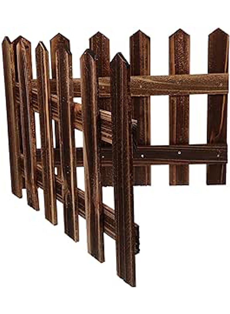 LINGWEI Wooden Fence Wooden Border Garden Edging Fence Brown 50x160x1cm - Image 1