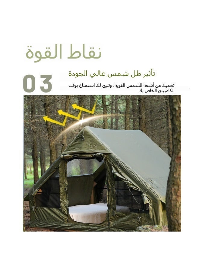 باكي الحوت خيمة التخييم قابلة للنفخ مناسبة لـ 4-6 أشخاص ، في الهواء الطلق ، مع نوافذ ، خيمة التخييم المقاومة للماء المحمولة ، خيام الهواء ذاتية الدعم للماء / مقاومة للرياح / العزل لجميع الموسم ، خيمة الكاربا قابلة للنفخ ، خيمة الملاذ ، تأتي مع حقيبة تخزين بسيطة ومحمولة - Image 4
