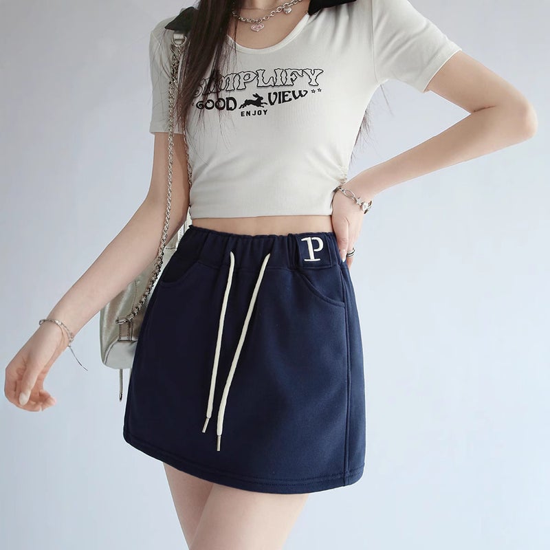 Women's Casual A-line Short Skirt with Pockets - Image 4