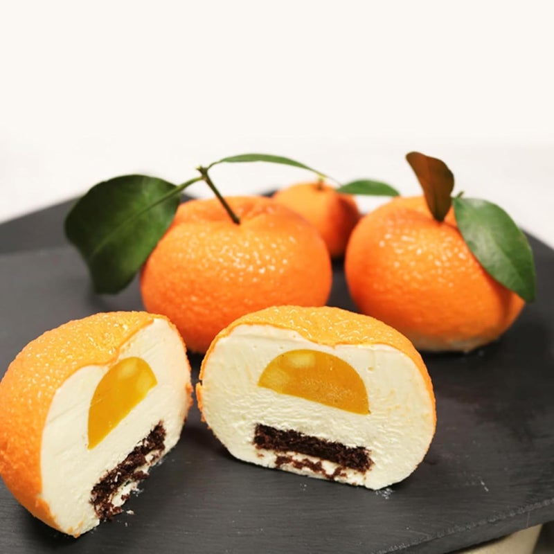 OCPO Kitchen قالب سيليكون برتقال من OCPO KITCHEN لخبز كيك الموس، الحلويات، الشوكولاتة، حلوى الفواكه الفرنسية، المعجنات، كب كيك، الآيس كريم، البودينغ، قالب تزيين الكيك، شكل برتقال ثلاثي الأبعاد (12 تجويفًا) - Image 3