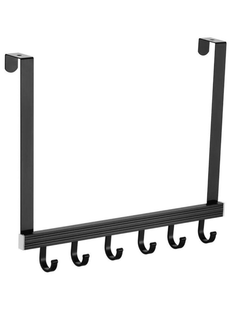 Over Door Hooks with 6 Hooks Door Coat Hanger Towel Hanger Over Door Coat Rack for Hat Decor Overdoor Organizers for Bathroom  - Image 1