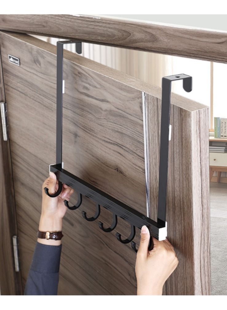 Over Door Hooks with 6 Hooks Door Coat Hanger Towel Hanger Over Door Coat Rack for Hat Decor Overdoor Organizers for Bathroom  - Image 2