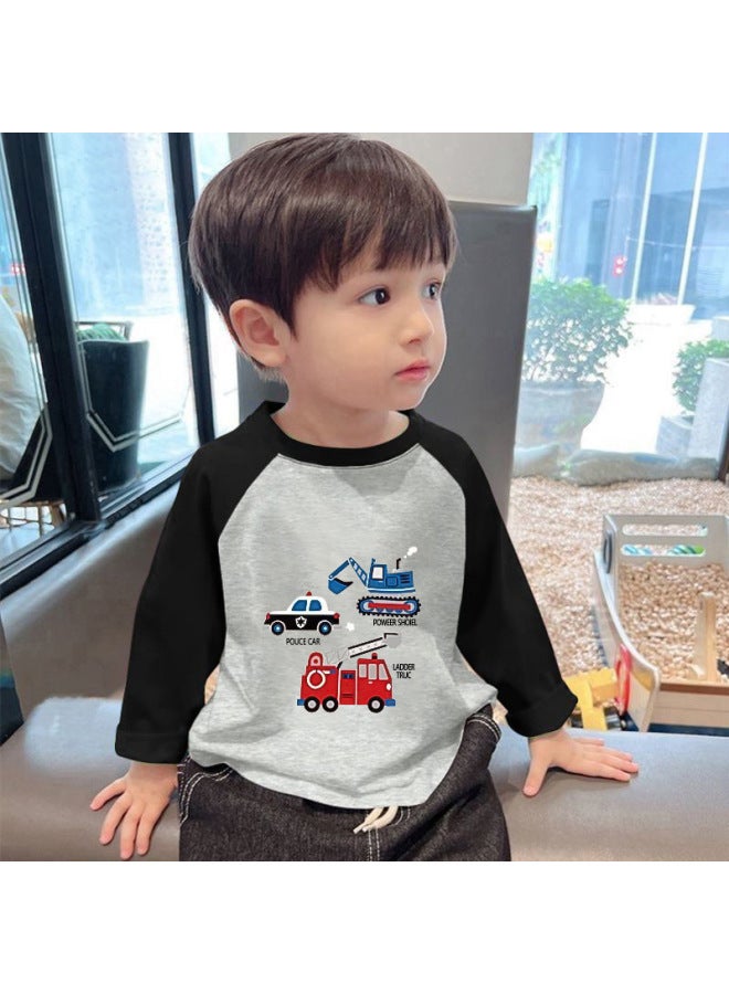 Children's Long-sleeved T-shirt Base Shirt Autumn And Winter New Boys' Cartoon Printed Top Girls' Baby Clothes Children's Clothing Trendy