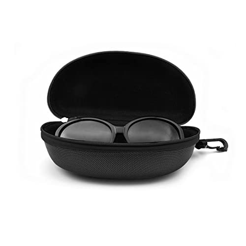 SteelFever 3pcs Zipper Hard Shell Sunglasses Case and Eyeglasses Case Portable Travel Glasses Case with Plastic Hook (Black) - Image 3