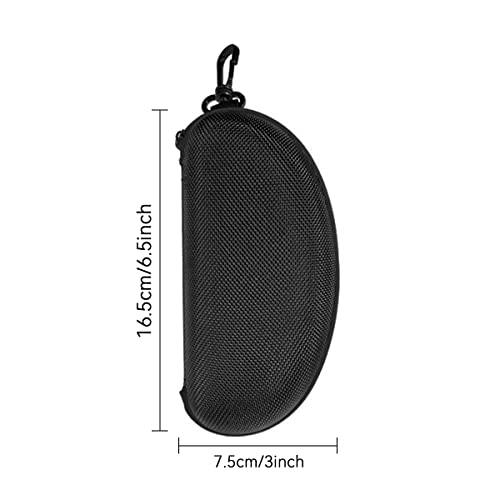 SteelFever 3pcs Zipper Hard Shell Sunglasses Case and Eyeglasses Case Portable Travel Glasses Case with Plastic Hook (Black) - Image 2