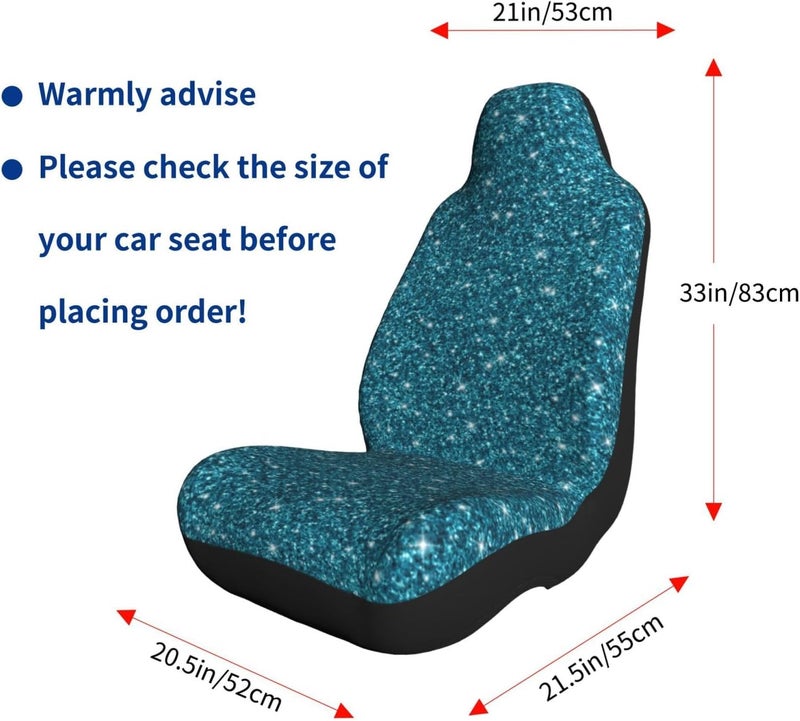 Green Ombre Glitters Car Seat Cover, Front Seat Protector Universal Auto Accessories, Car Decor for Sedan SUV Van Most Cars 1PCS - Image 5