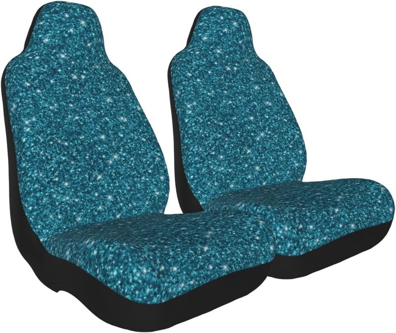Green Ombre Glitters Car Seat Cover, Front Seat Protector Universal Auto Accessories, Car Decor for Sedan SUV Van Most Cars 1PCS - Image 2