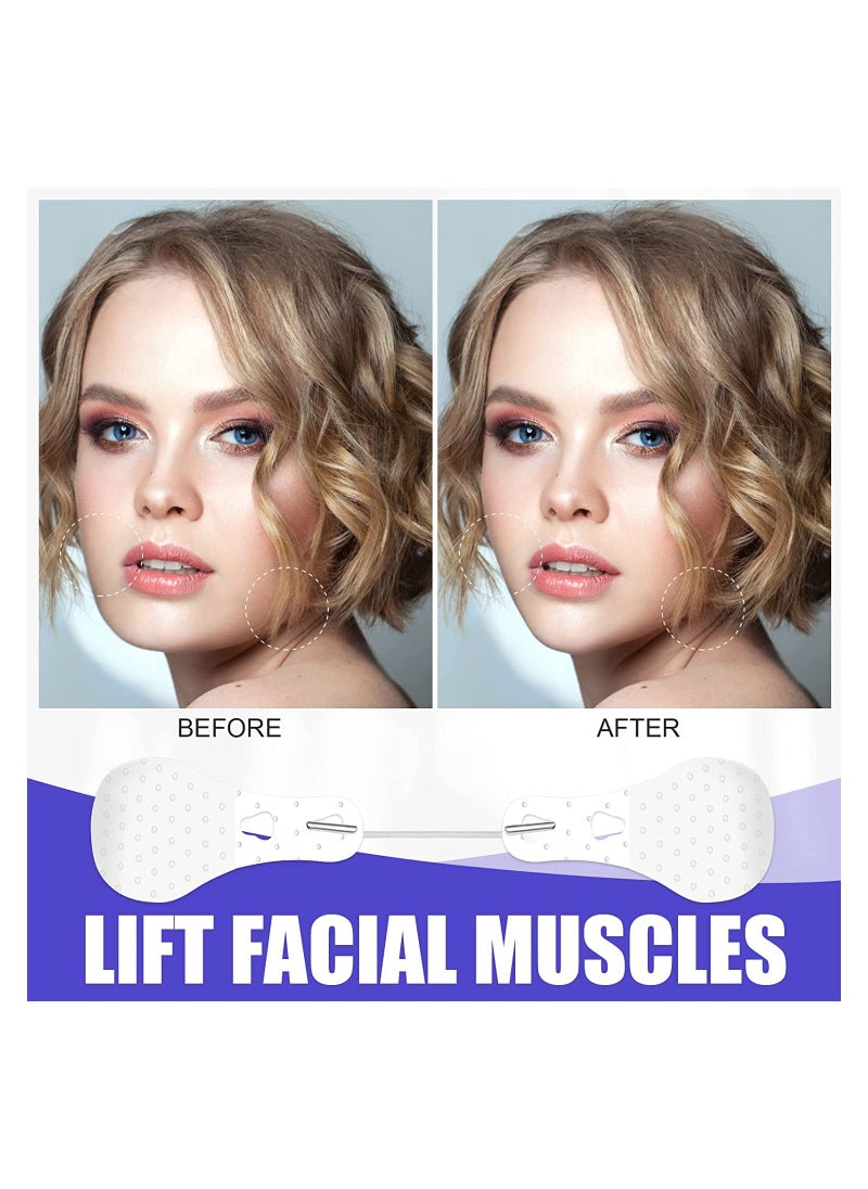 KHAJUL 40 Pieces Face Lift Tapes Face Lifting Patch Invisible V-line Face lift Sticker Neck and Eye makeup Lift strips Waterproof Elasticity Double Chin Lift Patch with 3 Pieces Lifting Ropes for Women Girls  - Image 2