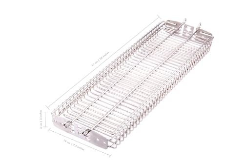 KANKA Grill 100% Stainless Steel BBQ Grill Basket – Double Size Grilling Basket for Fish, Steak, Vegetables & Kebab – Adjustable Levels, Outdoor BBQ Accessories, Dishwasher Safe, XL - Image 2