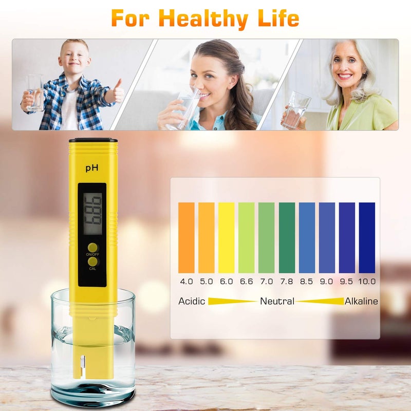 Ruolan PH Meter for Water Hydroponics Digital PH Tester Pen 0.01 High Accuracy Pocket Size with 0-14 PH Measurement Range for Household Drinking, Pool and Aquarium - Image 5