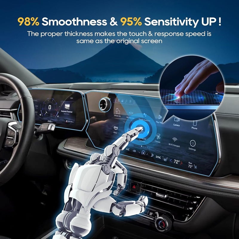 LFOTPP 2025 Chevrolet Tahoe Screen Protector - (4pcs) 17.7"+11" Touchscreen [NCT Shield] Anti Scratch Ultra-tough - Image 3