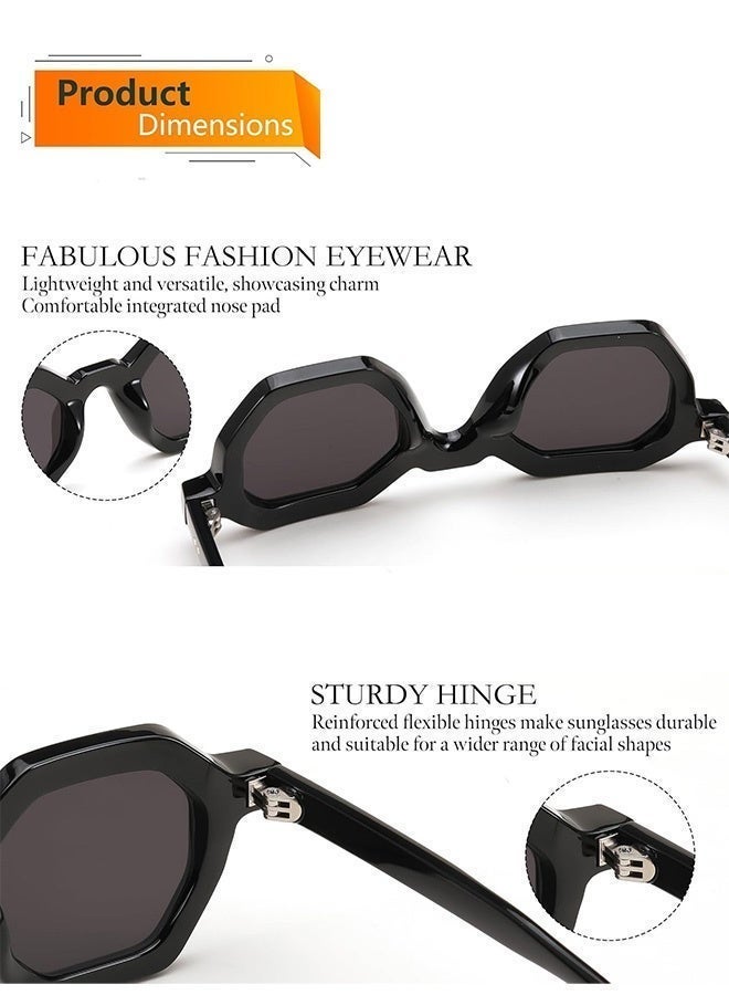 سِيكجُوك نظارات شمسية للرجال والنساء نسائية ورجالية نسائيه رجاليه بإطار سميك عصرية أنيقة بحماية UV400 من الأشعة فوق البنفسجية. هذه النظارة الشمسية الفاخرة تتميز بتصميم نظارة شمسيه نظاره مبتكر وتشمل نضارات نساءيه رجالي نضرات رجال من أفضل النظارات الشمسية المتاحة أسود - Image 4