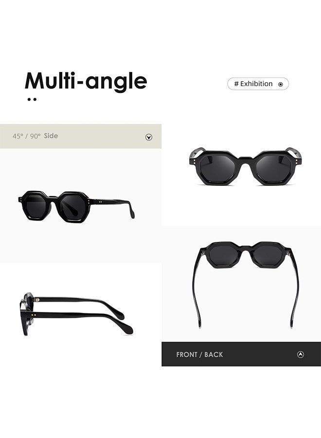 سِيكجُوك نظارات شمسية للرجال والنساء نسائية ورجالية نسائيه رجاليه بإطار سميك عصرية أنيقة بحماية UV400 من الأشعة فوق البنفسجية. هذه النظارة الشمسية الفاخرة تتميز بتصميم نظارة شمسيه نظاره مبتكر وتشمل نضارات نساءيه رجالي نضرات رجال من أفضل النظارات الشمسية المتاحة أسود - Image 5