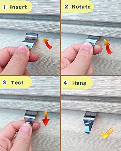 NACETURE Vinyl Siding Hooks Hanger (6 Pack) | No Drill Vinyl Siding Clips for Hanging Outdoor Decor - Image 5