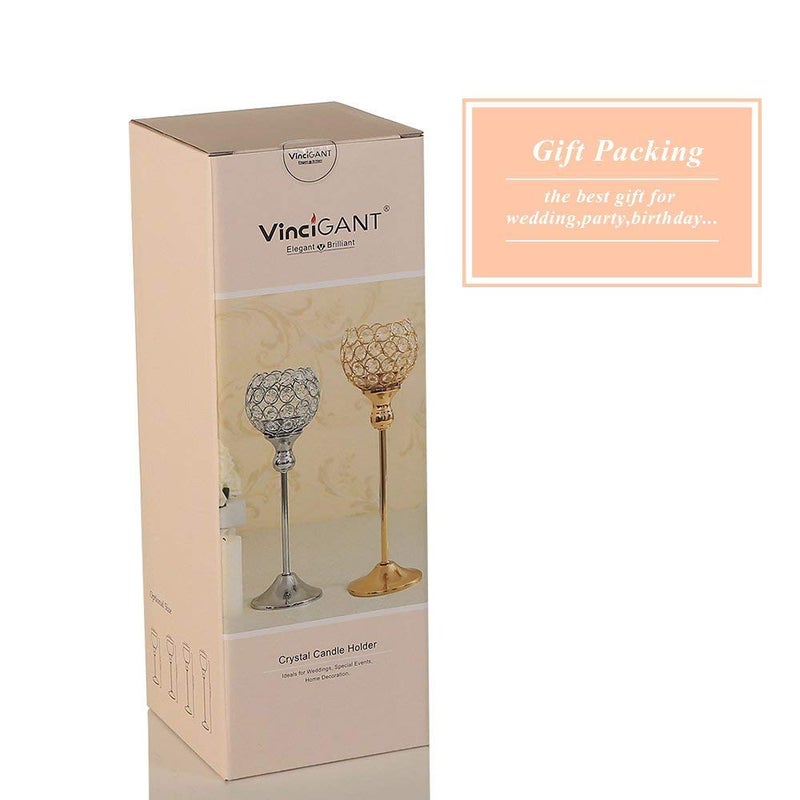 VINCIGANT Votive Candle Holders Pack of 2 for Modern Anniversary Celebration Halloween Wedding Coffee Table Decorative Centerpieces - Image 5
