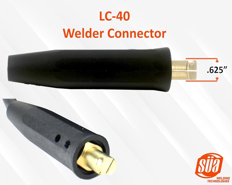 Sa - 300 Amp Welding Electrode Holder Lead Assembly - LC40 Connector - #1 AWG 100% Copper Cable (15 FEET) - Image 2