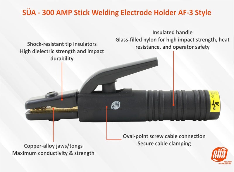 Sa - 300 Amp Welding Electrode Holder Lead Assembly - LC40 Connector - #1 AWG 100% Copper Cable (15 FEET) - Image 3