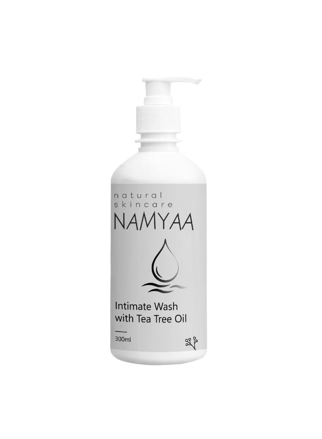 Namyaa Natural Intimate Wash With Tea Tree Oil | pH Balanced | Prevents Dryness, Bad Smell, Itching, Rashes & Irritation | Paraben Free | 300ml - Image 1