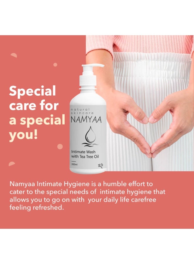 Namyaa Natural Intimate Wash With Tea Tree Oil | pH Balanced | Prevents Dryness, Bad Smell, Itching, Rashes & Irritation | Paraben Free | 300ml - Image 2