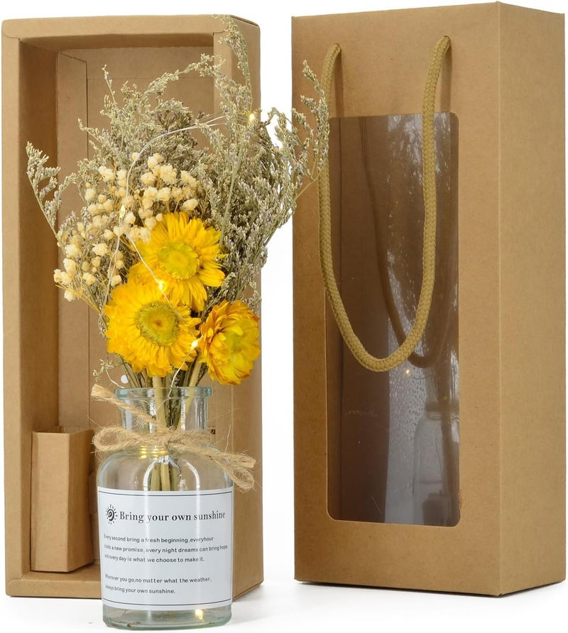 KASTWAVE Eternal Sunflower Preserved Flowers, Long-Lasting Sunflower Flower Gift, with Desmodium Gyrans in a Box, Gifts for Valentines Day, Mothers Day, Birthday, Graduate, Thanksgiving - Image 1