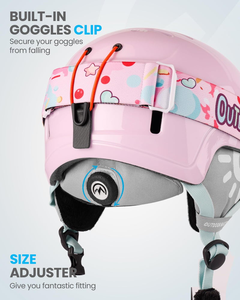 OutdoorMaster Kids Ski Helmet & Goggles Set, Durable PC Shell & EPS Foam, Snow Helmet with 12 Cooling Vents, Dial Fit, Safety-Certified for Boys & Girls - Image 4
