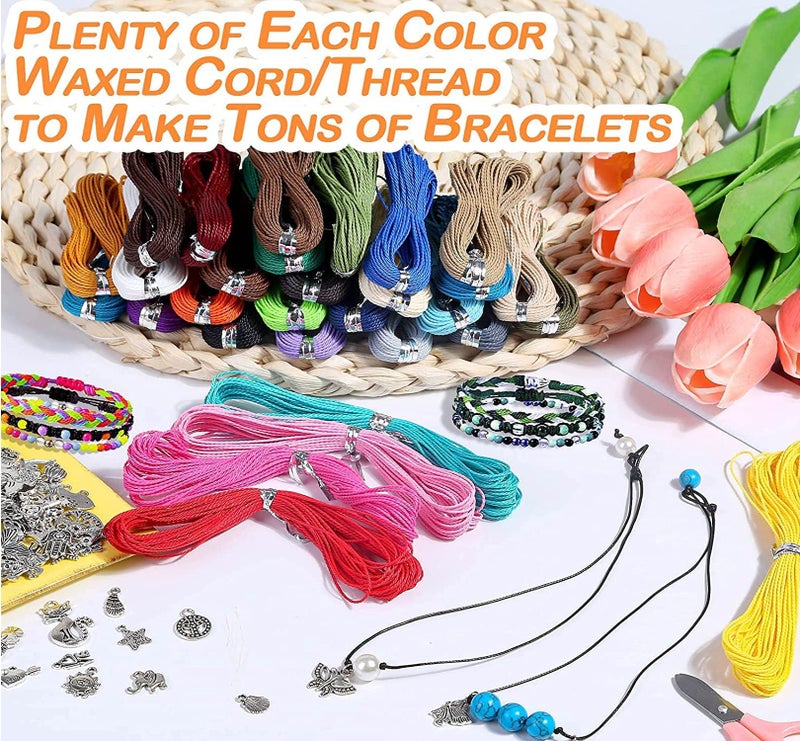 DIY Crafts 12 mtr, Random Colour, Colors 1-30 Yards Waxed Polyester Cord Thread Beading String for Bracelet Necklace Jewelry DIY Craft (12 mtr, Random Colour) - Image 2