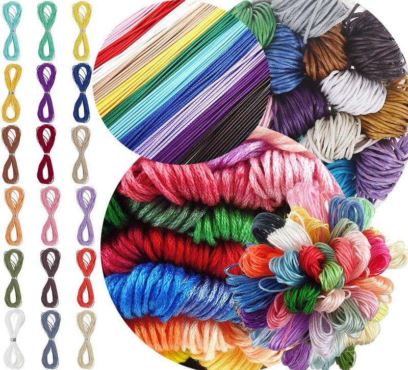 DIY Crafts 12 mtr, Random Colour, Colors 1-30 Yards Waxed Polyester Cord Thread Beading String for Bracelet Necklace Jewelry DIY Craft (12 mtr, Random Colour) - Image 1