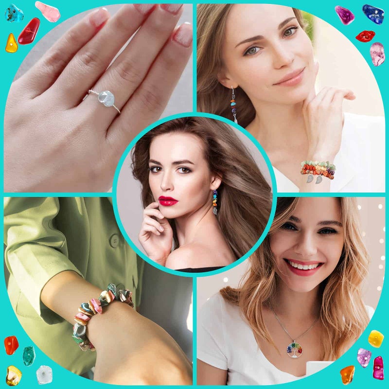 selizo طقم صنع المجوهرات من سليزي للبالغين والنساء مع 28 لون من خرز الكريستال، طقم صنع خواتم خرز الكريستال 1660 قطعة مع مستلزمات صنع المجوهرات - Image 2