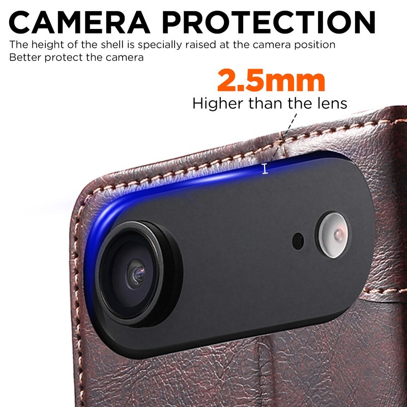 Suteni For Iphone Air Baroque Calf Texture Buckle Wallet Leather Phone Case(Brown) - Image 4