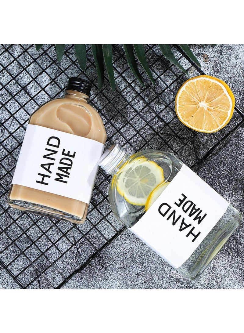 6pcs empty juice bottle glass milk beverage bottle whiskey bottle vodka bottle party drink shop coffee shop (200ML, black lid) - Image 5
