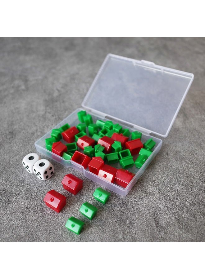 FOIBURELY Game Replacement Pieces Games Hotels Houses and Dice, Game Set of Plastic - Image 3