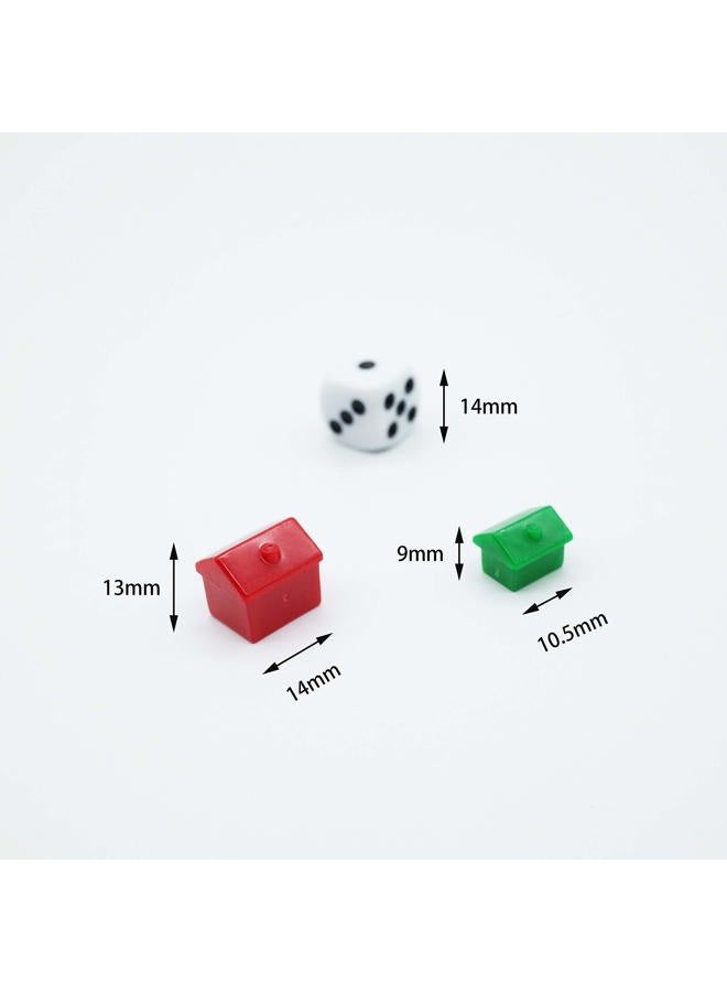 FOIBURELY Game Replacement Pieces Games Hotels Houses and Dice, Game Set of Plastic - Image 2