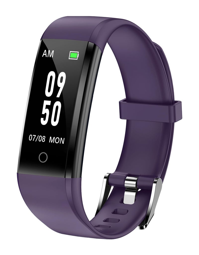 GRV No Bluetooth Pedsometer Watch Tracker لا يوجد هاتف مطلوب خطوة عداد السعرات الحرارية/تعقب النوم للمشي للرجال للرجال مقاومة للماء (أرجواني) - Image 1