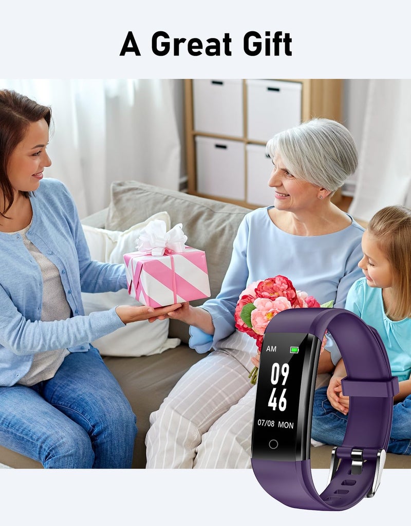 GRV No Bluetooth Pedsometer Watch Tracker لا يوجد هاتف مطلوب خطوة عداد السعرات الحرارية/تعقب النوم للمشي للرجال للرجال مقاومة للماء (أرجواني) - Image 5