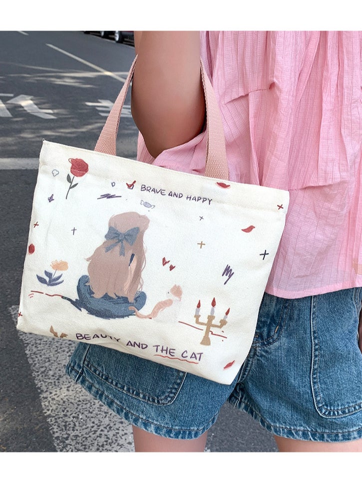 KAIDIFEINIROO Aesthetic Canvas Tote Bag for Women. Stylish, Heavy-Duty Reusable Tote with Zipper Closure & Inner Pocket  - Image 3