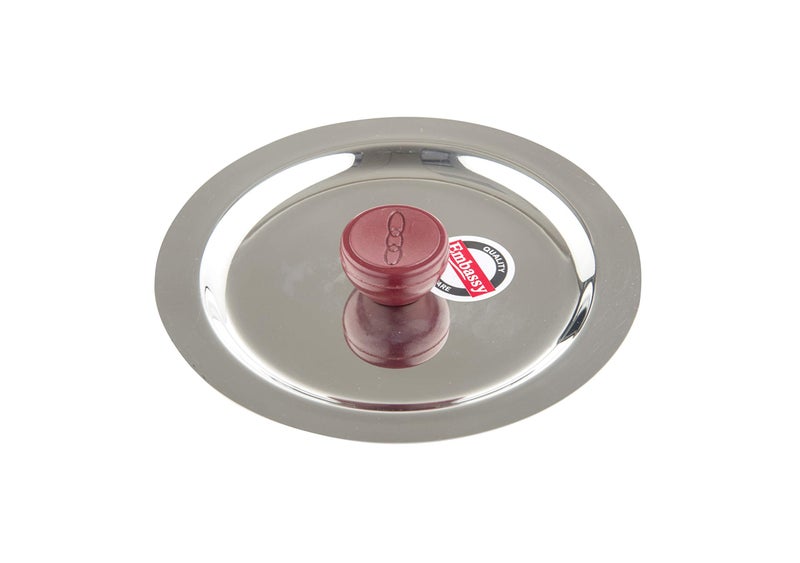 Embassy Stainless Steel Ciba Lid with Knob, Size 10, 17.2 cms - Image 1