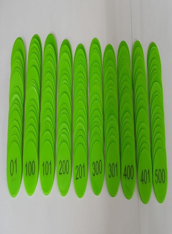 MOREL Embossed 1 to 500 Numerical Plastic Round Shape Token Coin(31MM) USE for Shop, Board Games, Stores, House, School ETC.(Green Color), Lifetime GARANTY of Printing - Image 1